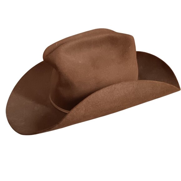 Vintage 6 3/4 7/8 Wright Western Cowboy Cavalry Hat 1950's Imported Coney Fur - Picture 2 of 11